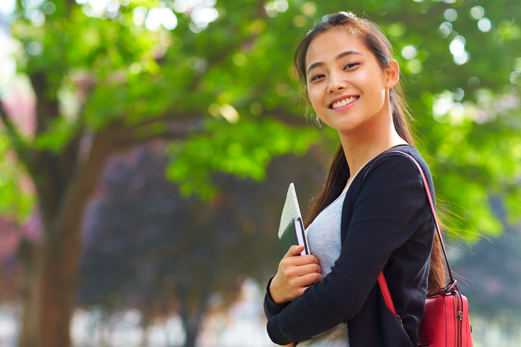 pretty asian college student portrait